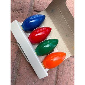 Christmas Lights Replacement Vintage Big‎ Light Bulb Multi Colored C 9 1/4 120 V
